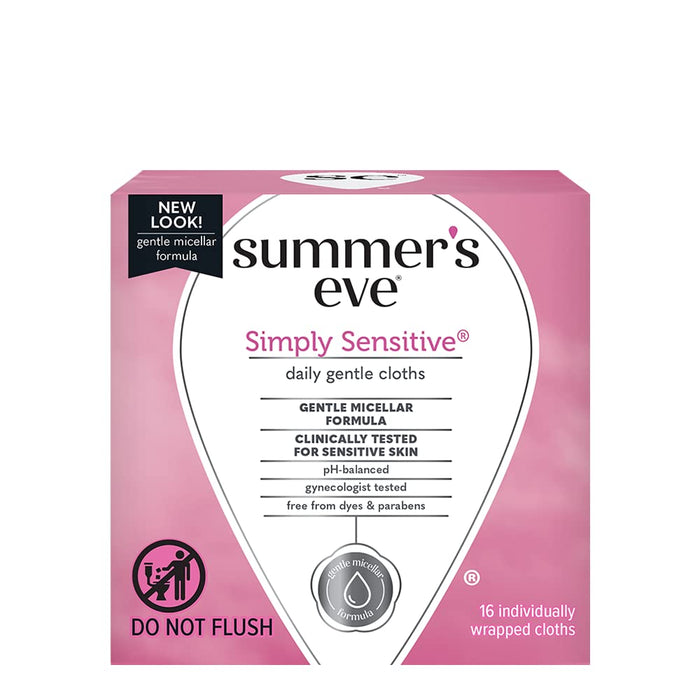 Summers Eve Simply Sensitive Ph Balanced Cleansing Cloths, 16 Count. (Pack of 10)