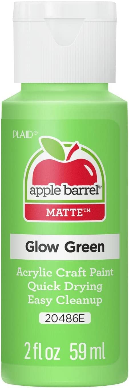 Apple Barrel Glow-In-The-Dark Acrylic Paint (2 Ounce), 20486 Green