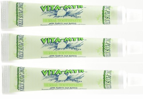 3 Pack VITA-MYR Zinc Plus Xtra Natural & Effective Herbal Toothpaste 5.4 oz