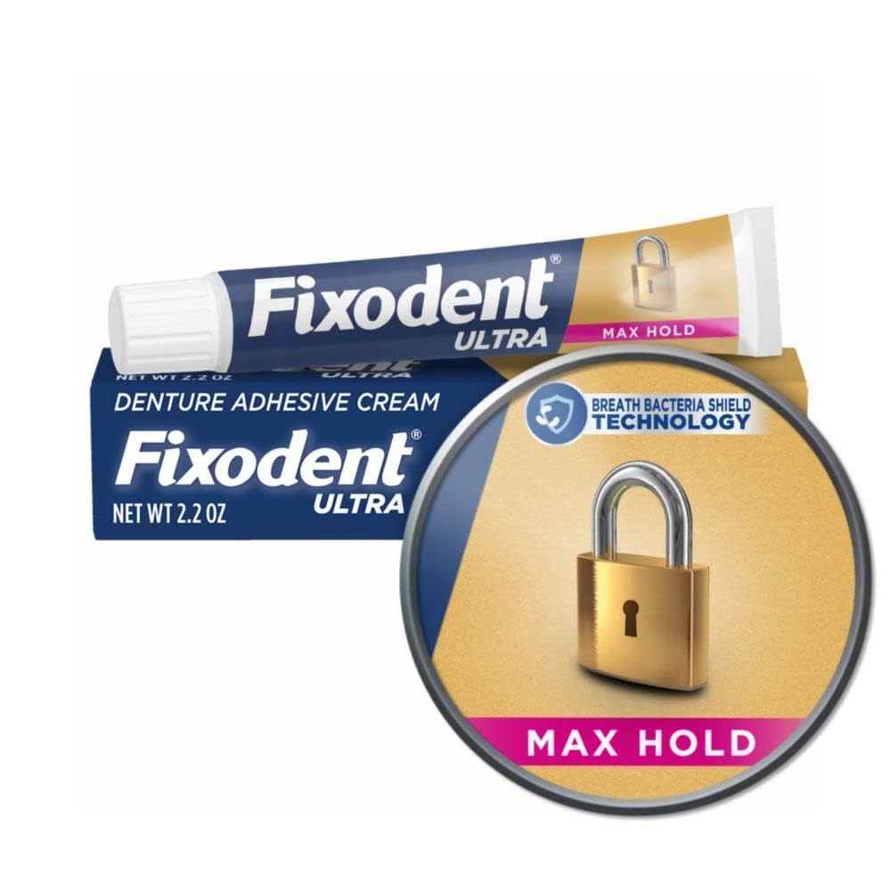 Fixodent Ultra Max Hold Dental Adhesive, 2.2 oz (Pack of 7)