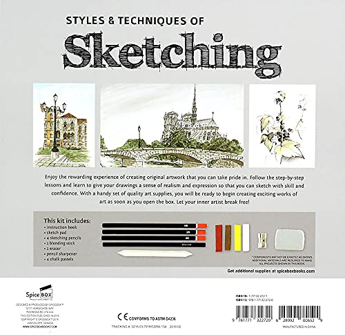 SpiceBox Adult Art Craft & Hobby Kits Masterclass Sketching, Multi Colors (10024)