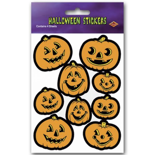 Jack-O-Lantern Stickers (4 Shs/Pkg)