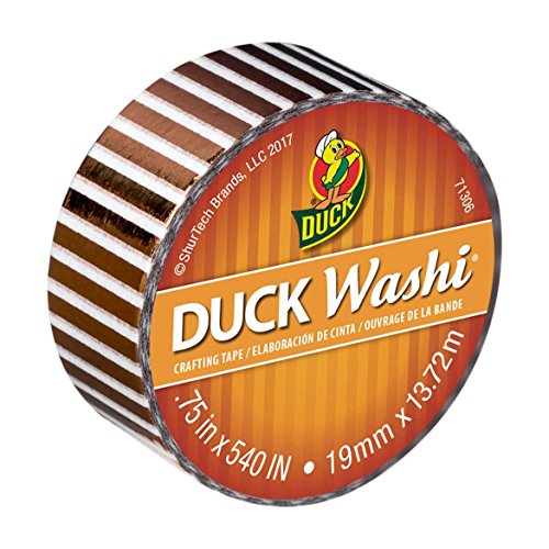 Metallic Bronze Stripe - Duck Washi Crafting Tape 0.75 in. X 15 yd.