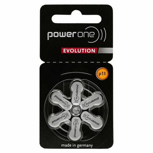 PowerOne Evolution Hearing Aid Batteries - Zinc Air Hearing Aid Batteries with Improved Battery Life - 60 Batteries - Size 10, 13, 312 & 675 - with Liberty Hearing Aid Battery Keychain (13)