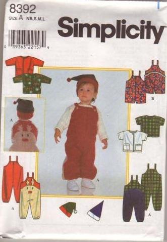 Simplicity 8392 Babies Romper, Jacket and Knit Hat Patterns - Size A (NB, S, M, L)