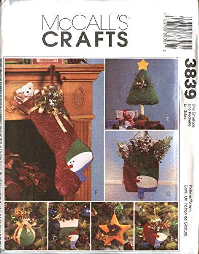 McCall's 3839 Crafts Sewing Pattern Christmas Decorations