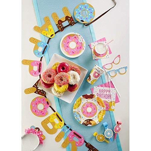 Creative Converting All Over Print Plastic Tablecover, Donut Time - 54" x 102"