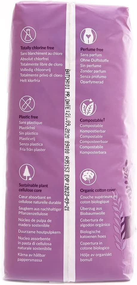 Natracare Maxi Pads Super with Organic Cotton Cover, 12 Count (Pack of 5)