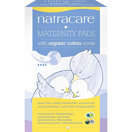 Natracare New Mother Natural Maternity Pads with Organic Cotton Cover - Chlorine Free - 10 Pads (Pack of 4)