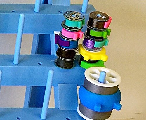 PeavyTailor 70 Spools Thread Holder Thread Rack Sewing Thread Organizer Thread Stand Spool Holder for Sewing and Embroidery Quilting. Threads Spool Rack has Holes to Hold on The Wall Blue