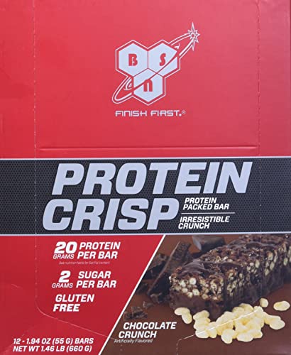 BSN Protein Crisp, Chocolate Crunch, 12 Bars, 1.94 oz (55 g) Each