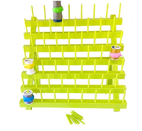 PeavyTailor 70 Spools Thread Holder Thread Rack Sewing Thread Organizer Thread Stand Spool Holder for Sewing and Embroidery Quilting. Threads Spool Rack has Holes to Hold on The Wall Green