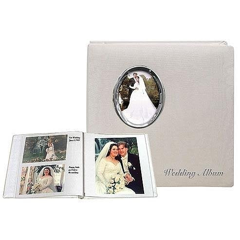 Silver Wedding Album Post-Bound pocket album for 5x7 8x10 prints w/scrapbook pages by Pioneer - 5x7