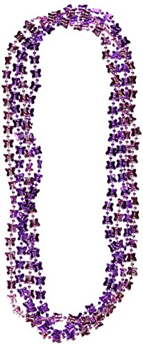 Beistle 4 Piece Plastic Spring and Summer Theme Butterfly Necklaces for Princess Birthday Party Favors, 28", Lavender/Pink