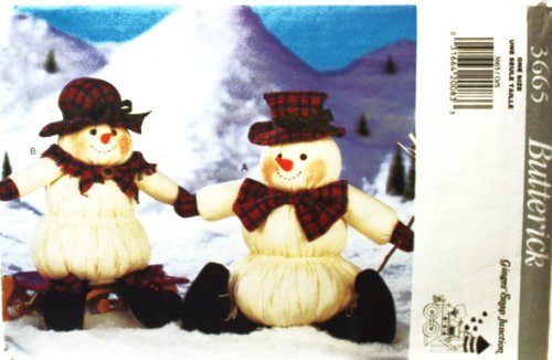 OOP Butterick Crafts Pattern 3665. 14 Stuffed Mr. & Mrs. Snowman by Butterick