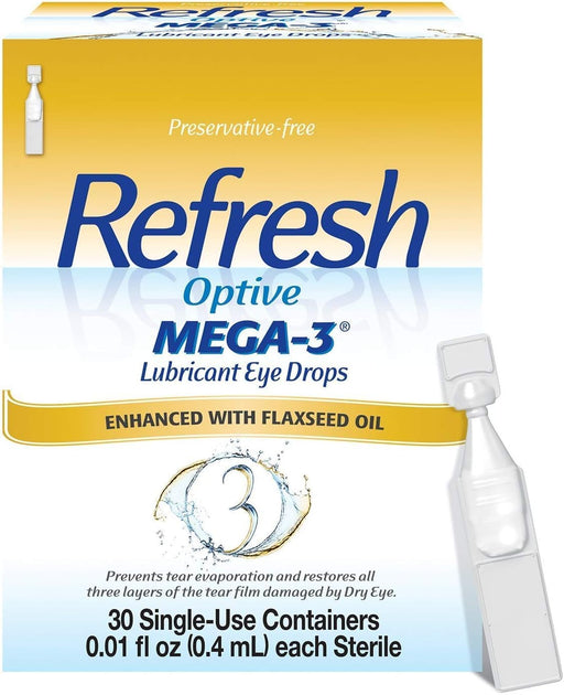 Refresh Lubricant Eye Drops with Natural Oil (3-Pack/ 90 Total)