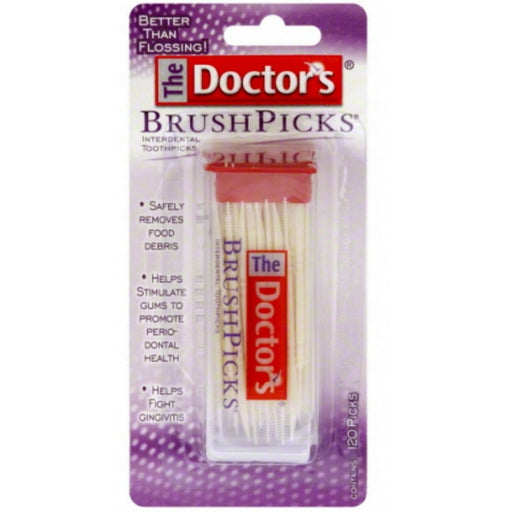 The Doctor's BrushPicks Interdental Toothpicks | Helps Fight Gingivitis | 120 Picks | Pack of 12
