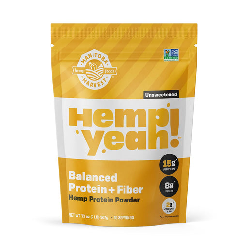 Manitoba Harvest Hemp Yeah! Balanced Protein + Fiber Powder, Unsweetened, Keto Friendly, Preservative Free, Non GMO, 32 Ounce (Pack of 1)