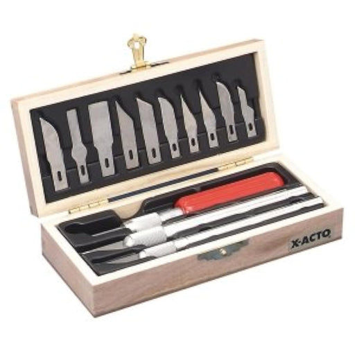 X-ACTO Products - X-ACTO - Knife Set, 3 Knives, 10 Blades, Carrying Case - Sold As 1 Each - Three styles with assorted blades that fit all three knives. - Convenient carrying case. -