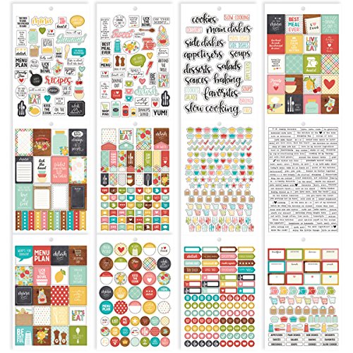 Simple Stories Carpe Diem Recipe A5 Stickers 12/Pkg, Multicolor