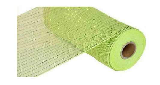 Craig Bachman 10" Poly Deco Mesh: Metallic Apple and Lime Green - Floral Gift Wrapping Crafting Mesh Ribbon