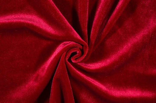 Fabric Merchants Stretch Velvet Fabric by The Yard, Red 5 Yards