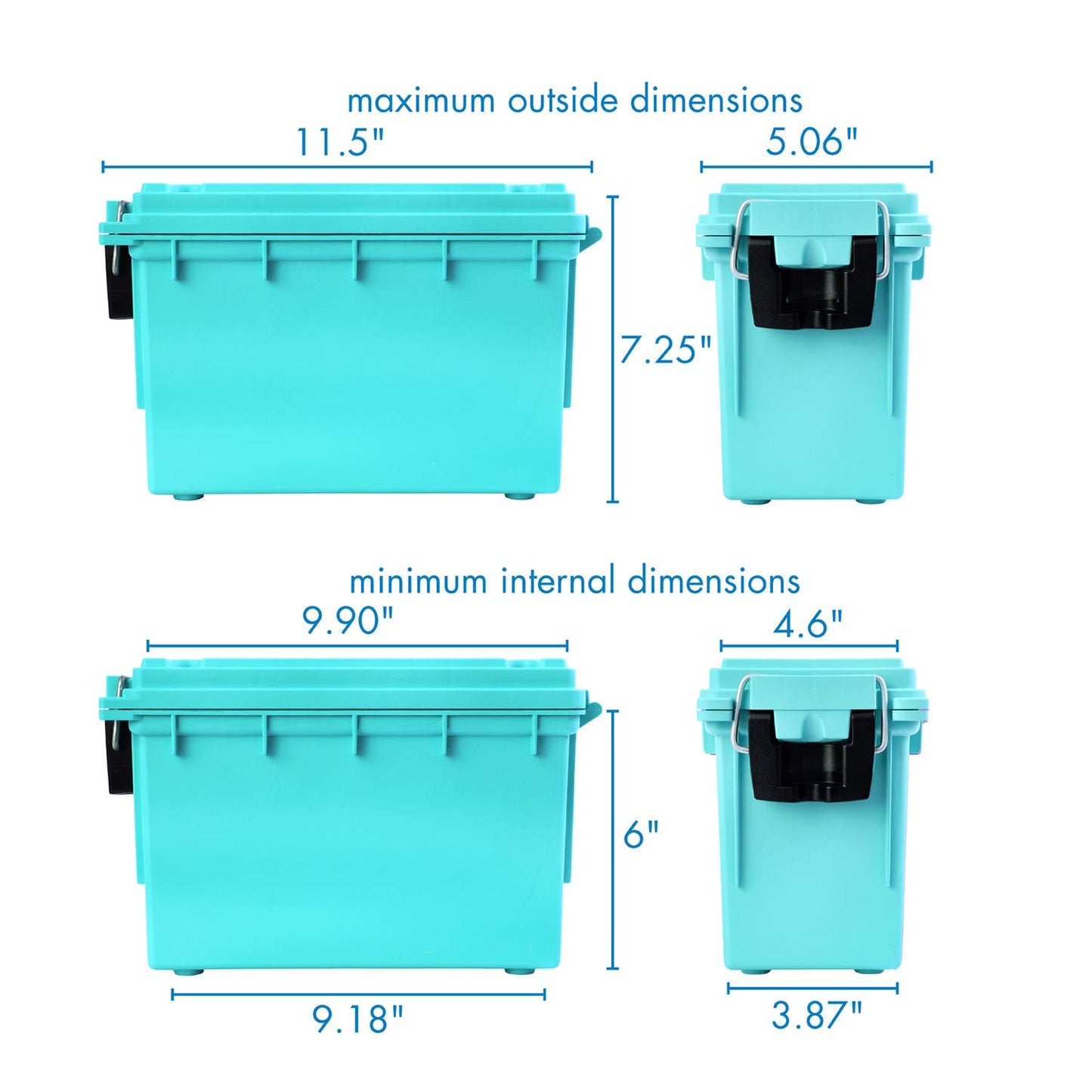 Logix 12533 Stackable Craft Storage Box with Handle, Locking Art Supply Box, Plastic Storage Containers with Lids, Craft Organizer Box, Teal