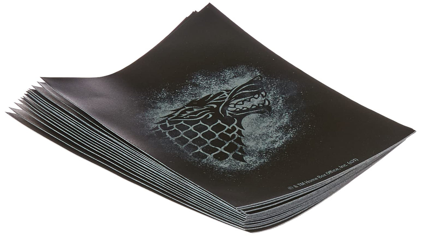 Dragon Shield Card Sleeves – Brushed Art Game of Thrones: House Stark Standard Size 100CT - MGT Card Sleeves are Smooth & Tough - Compatible with Pokemon, Yugioh, & Magic The Gathering Card Sleeves