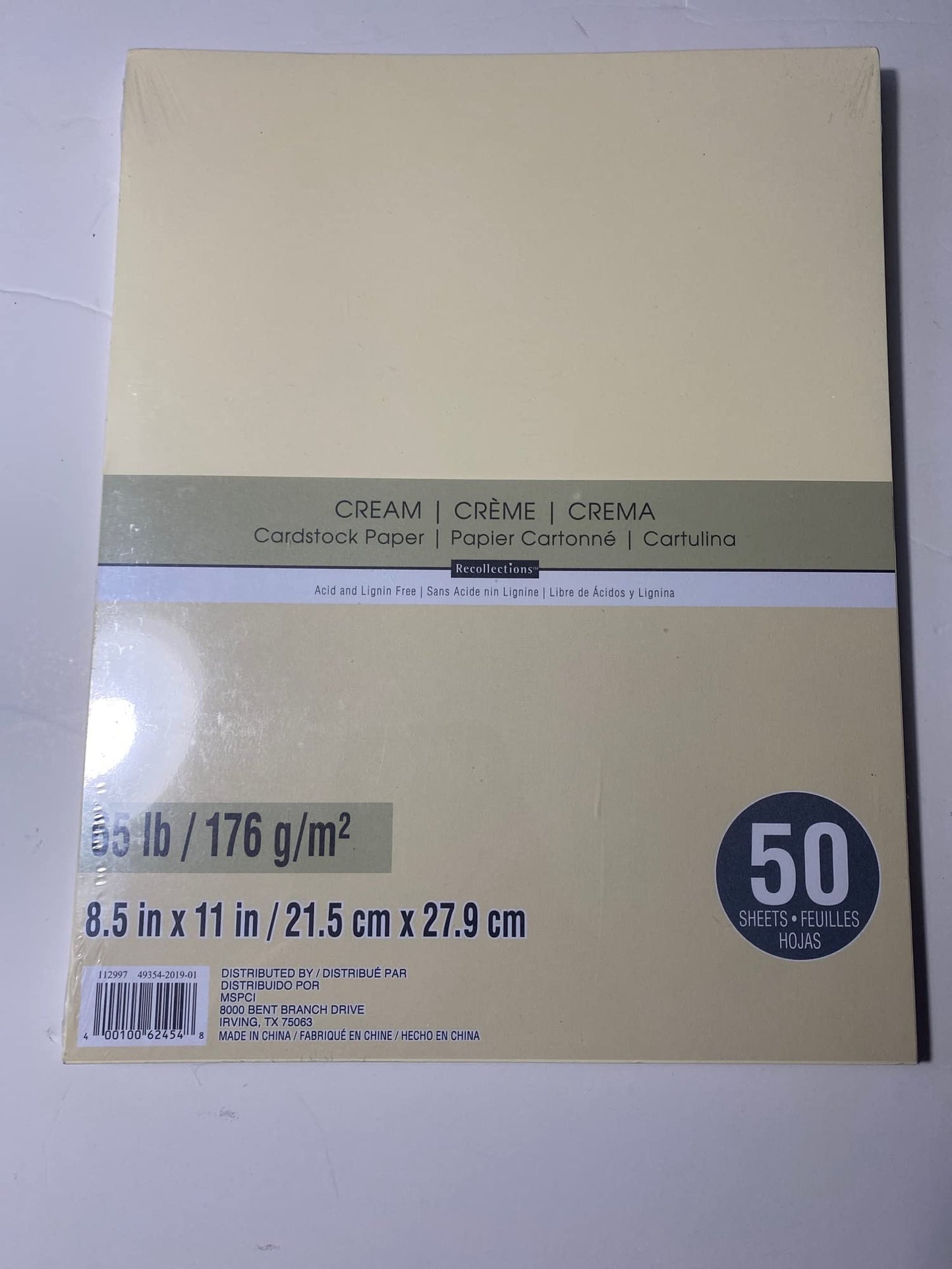 Recollections Cardstock Paper, 8 1/2 X 11 Cream - 50 Sheets