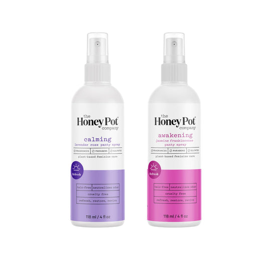 The Honey Pot Company - Refreshing and Restorative Panty and Body Plant-Derived Deodorant Spray - Paraben & Sulfate Free - Lavender & Jasmine 2pk -4 fl. oz.