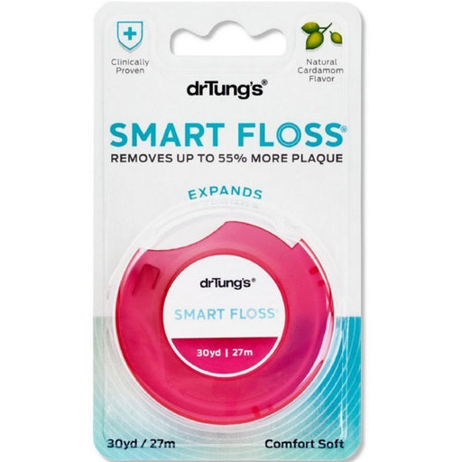 DrTung's Smart Floss - Natural Floss, PTFE & PFAS Free Floss, Gentle on Gums, Expands & Stretches, BPA Free Floss - Natural Dental Floss Cardamom Flavor (Pack of 7)
