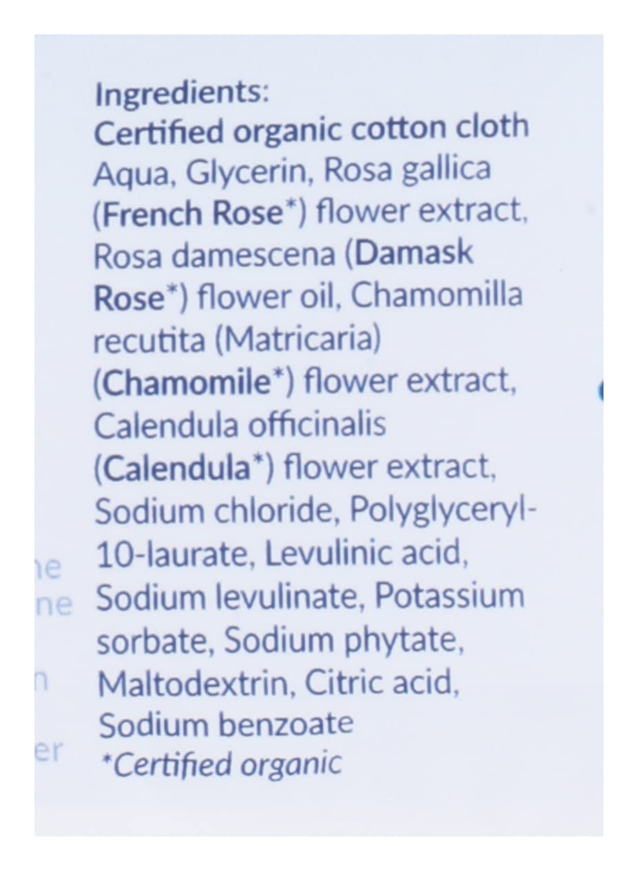 Natracare Organic Cotton Intimate Wipes Infused with Organic Essential Oils of Chamomile, Calendula and French Rose, 12 Wipes per pack (24 Pack, 288 wipes total)