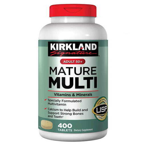 Kirkland Signature Adult 50+ Mature Multi Vitamins & Minerals, 400 Tablets (Pack of 3)