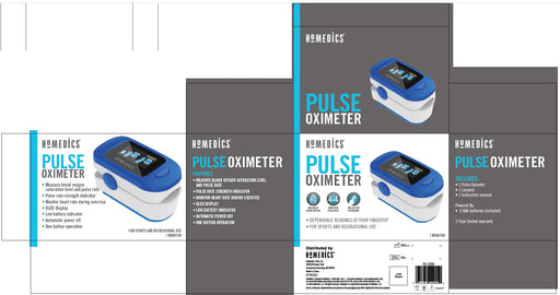 HoMedics Pulse Oximeter, Blood Oxygen Saturation Monitor with Easy One-Touch Operation, Fingertip Oximeter for Measuring Blood Oxygen and Pulse Rate