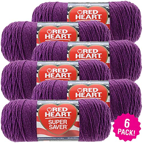 Red Heart Dark Orchid Super Saver Yarn 6/Pk 6 Pack