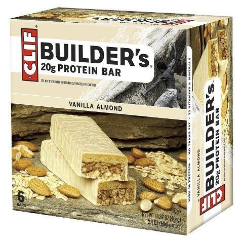 Clif Builder's Vanilla Almond Protein Bars, 1 Box with 6 Bars Inside by Clif