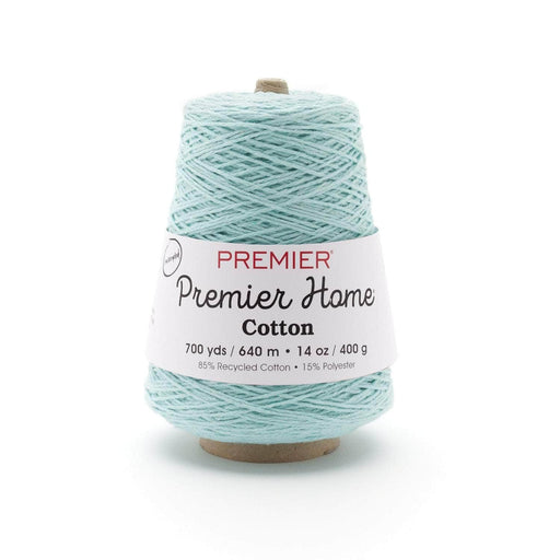Premier Yarns Home Cotton Cone Yarn, Ideal Knitting and Crochet Supplies, Made of Recycled Cotton and Polyester, Pastel Blue, 700 Yards