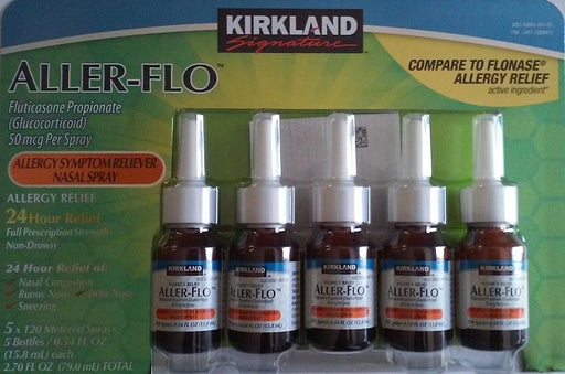 Kirkland FPRDtC Aller-Flo Fluticasone Propionate (Glucorticoid), 5 Bottles (3 Pack)