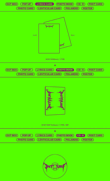 DREAMUS NMIXX ENTWURF 2nd Single Album Limited Version CD+Poster+Pop-up card+Lyrics card+Lyrics card+80p Photocard+Postcard+Photocard+Lenticular Card+Polaroid+Tracking, GREEN