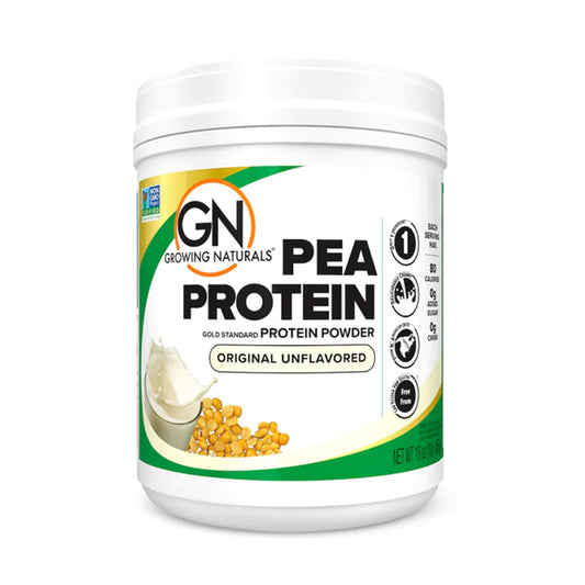 Growing Naturals | Original Raw Pea Powder 15g Plant Protein | 2.8G BCAA, Low-Carb, Low-Sugar, Non-GMO, Vegan, Gluten-Free, Keto & Food Allergy Friendly | Original Unflavored (16 Ounce (Pack of 1))