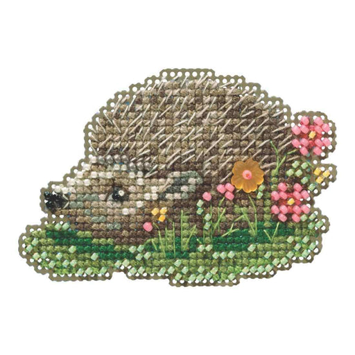 Hedgehog Beaded Counted Cross Stitch Ornament Kit Mill Hill 2019 Spring Bouquet MH181913