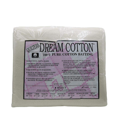Quilter's Dream Cotton White Select Batting (108" x 93") Queen