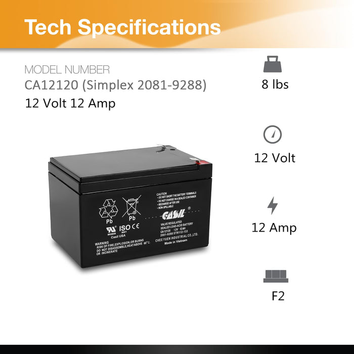 Casil 2 Pack CA12120 12v 12ah Battery with F2 Terminal, Sealed Lead Acid Battery 12v 12ah Deep Cycle AGM Scooter Battery for Ride on Toys and Power Wheels