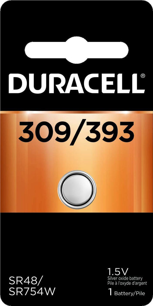 Duracell – 309/393 1.5V Silver Oxide Button Battery – long-lasting battery (Pack of 36)