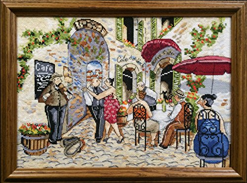 Design Works Crafts, 10" x 14" Counted Cross Stitch Kit, Café Dance, White