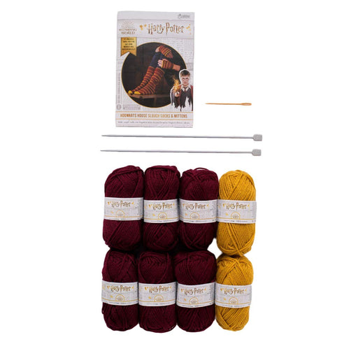 Hero Collector Eaglemoss Hogwarts Gryffindor Slouch Socks and Mittens Knitting Kit | Harry Potter Wizarding World Knitting Kits | Model Replica