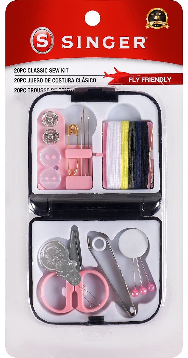 SINGER 02051 Mini Travel Sew Kit in Compact Folding Storage Case, ,