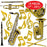Beistle Gold Foil Musical Instruments Cutouts