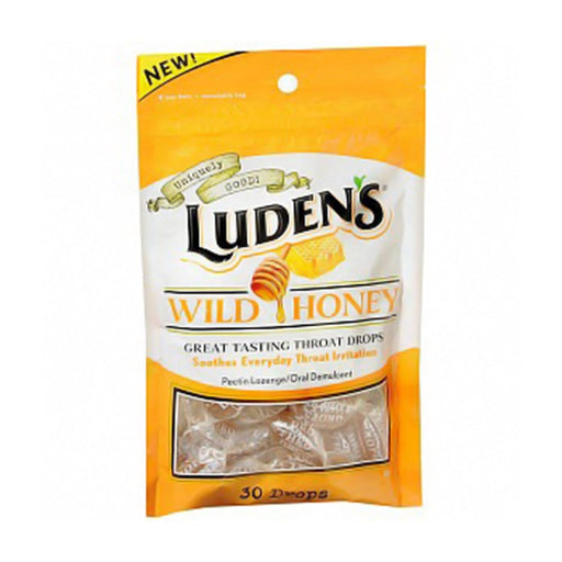 Ludens Oral Demulcant Great Tasting Throat Drops, Wild Cherry - 30 Drops/bag (Pack of 12)