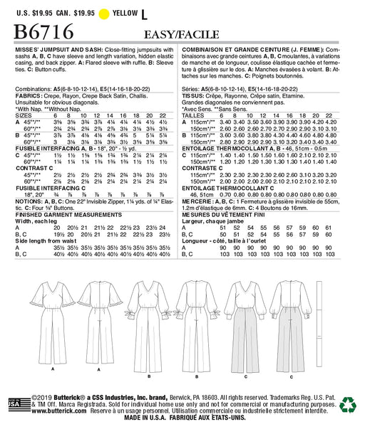 Butterick Pattern 6-8-10-12, 6-8-10-12-14